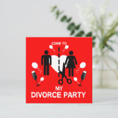 Invitation drôle de fête de divorce (Debout devant)
