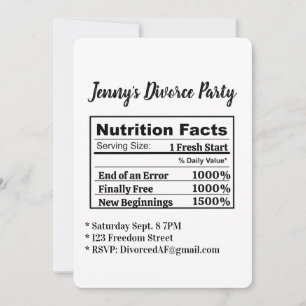 Invitation drôle de fête de divorce Nouveaux Début