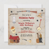 Invitation drôle de fête de Hillbilly (Devant)