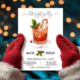Invitation drôle de fête de Noël avec cocktail