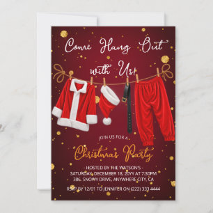 Invitation drôle de fête de Noël avec un Père Noël