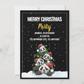 Invitation drôle de fête de Noël ,Noël Panda (Devant)