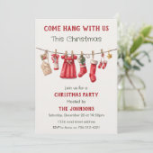 Invitation drôle de fête de Noël « Venez vous amus (Debout devant)