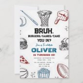 Invitation drôle de fête sportive pour amis (Devant)