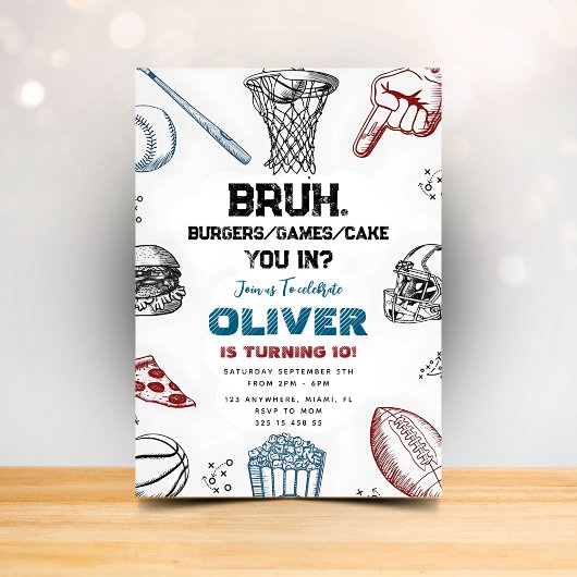 Invitation drôle de fête sportive pour les amis