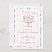 Invitation Drôle de gâteau d'anniversaire Let Them Eat Cake d (Devant)