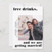 Invitation Drôle de la typographie des boissons gratuites Enr (Devant)