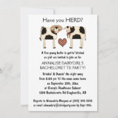 Invitation drôle de partie de Bachelorette de (Dos)