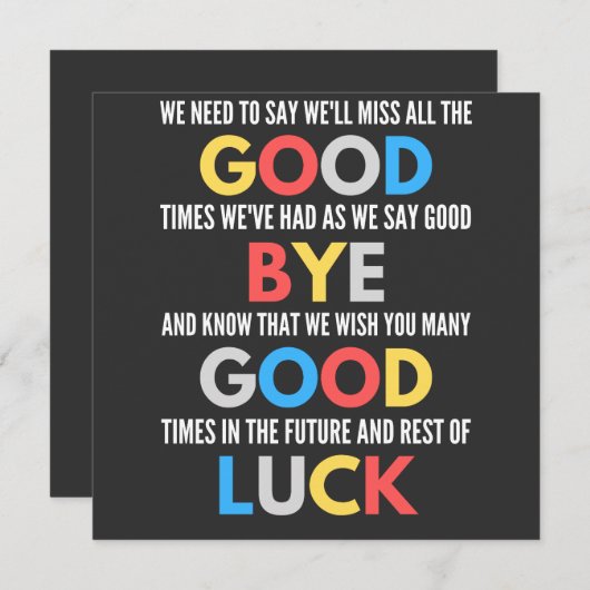 Invitation Drôle de partir Adieu (Devant / Derrière)