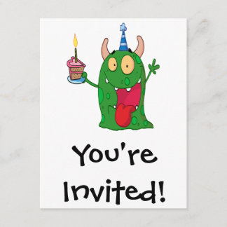 Invitation drôle de personnage de dessin animé monstre d'anni