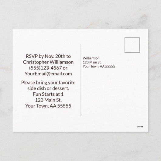 Invitation drôle de Potluck pour la fête des amis  (Dos)