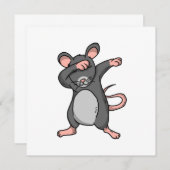 Invitation Drôle de rat qui fait le dab Danse Cadeau pour ama (Devant / Derrière)