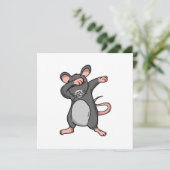 Invitation Drôle de rat qui fait le dab Danse Cadeau pour ama (Debout devant)