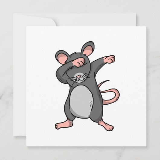Invitation Drôle de rat qui fait le dab Danse Cadeau pour ama (Devant)