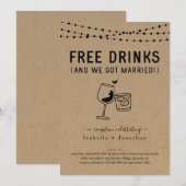 Invitation drôle de réception avec boissons gratui (Devant / Derrière)