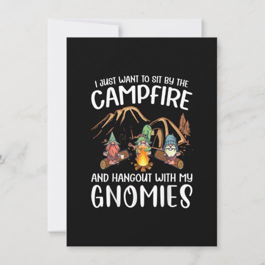Invitation Drôle de repaire de gnome de camping avec mes gnom (Devant)