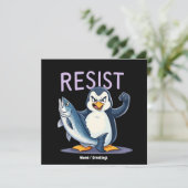 Invitation Drôle de résister à la protestation des pingouins (Debout devant)