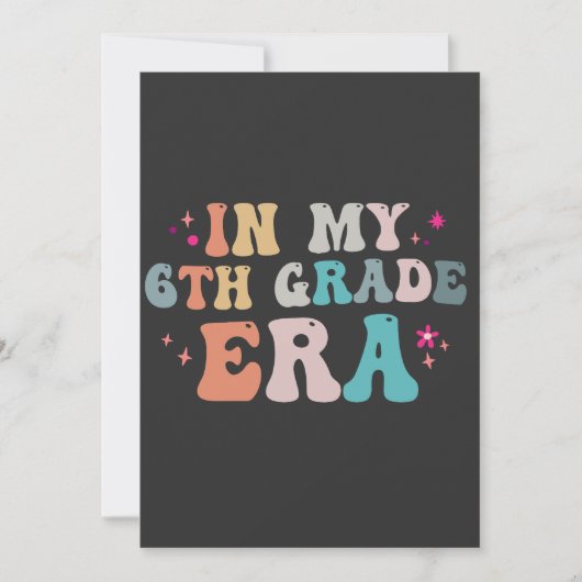 Invitation Drôle de retour à l'école à mon époque de 6e année (Devant)