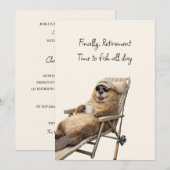 Invitation drôle de retraite de pêche de chien (Devant / Derrière)