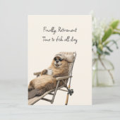 Invitation drôle de retraite de pêche de chien (Debout devant)