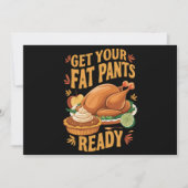 Invitation Drôle de Thanksgiving, préparez vos pantalons gras (Devant)