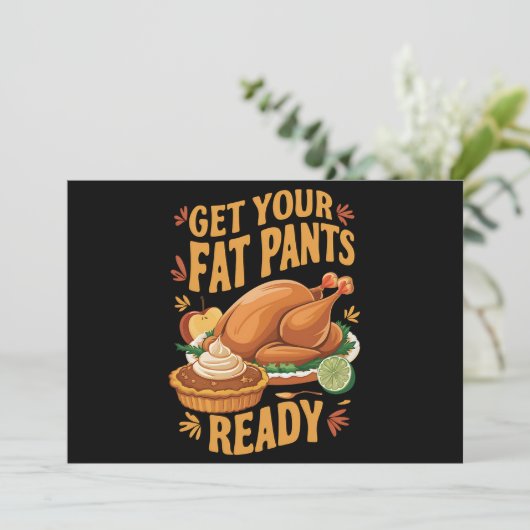 Invitation Drôle de Thanksgiving, préparez vos pantalons gras (Debout devant)