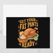 Invitation Drôle de Thanksgiving, préparez vos pantalons gras (Devant / Derrière)
