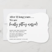 Invitation Drôle Décontracté Se marier Mariage (Devant)