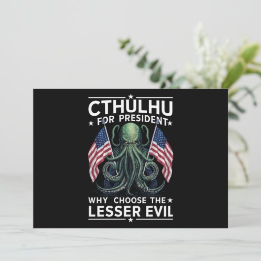 Invitation Drôle d'élection 2024 Cthulhu pour président (Debout devant)