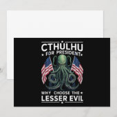 Invitation Drôle d'élection 2024 Cthulhu pour président (Devant / Derrière)