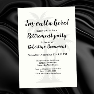 Invitation Drôle d'endroit Fête de retraite des palmiers