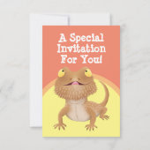 Invitation Drôle dessin animé de dragon barbu (Dos)