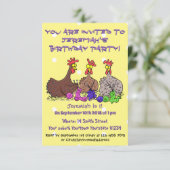 Invitation Drôle dessin animé de poulets de tricot (Debout devant)