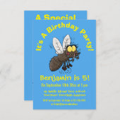 Invitation Drôle dessin animé d'insecte de la mouche à cheval (Devant / Derrière)