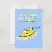 Invitation Drôle dessin animé linge de fer (Dos)