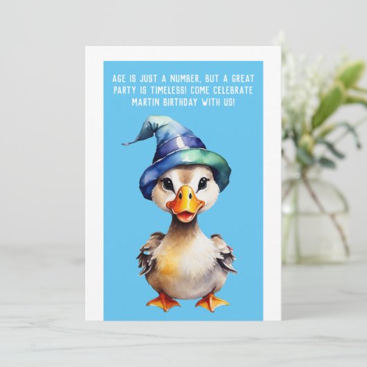 Invitation drôle d'invitation d'anniversaire │ age est juste (Debout devant)