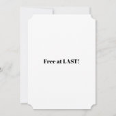 Invitation Drôle Divorce Liberté encourage à de nouveaux débu (Dos)