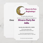 Invitation Drôle Divorce Liberté encourage à de nouveaux débu (Devant / Derrière)