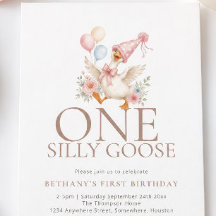 Invitation Drôle d'oie Photo Anniversaire 1 an