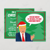 Invitation Drôle Donald Trump avec Noël Noël (Devant / Derrière)