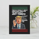 Invitation Drôle Donald Trump laide parodie de pull de Noël (Debout devant)