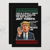 Invitation Drôle Donald Trump laide parodie de pull de Noël (Devant / Derrière)