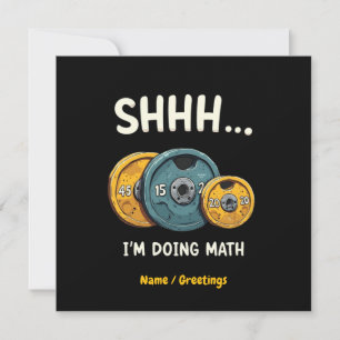 Invitation Drôle Doy Math Poids Lifting entraînement