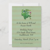 Invitation Drôle dragon soufflant bougies d'anniversaire (Dos)