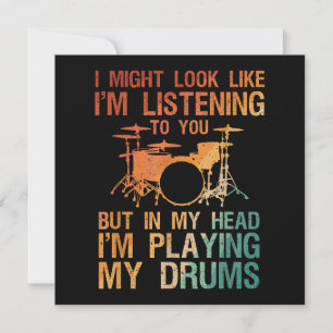 Invitation Drôle Drummer Art Pour Hommes Femmes Drum Player P