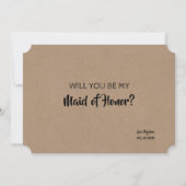 Invitation Drôle d'une servante d'honneur ou d'une servante d (Dos)