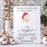 Invitation Drôle Échange de vin Fête de Noël<br><div class="desc">Le temps extérieur est effrayant, mais le Vin est si délicieux ! Fun et humoristique fête de Noël de Noël qui présente un verre de vin portant un chapeau de Père Noël. Simple et moderne pour les vacances. Idéal pour un open house, une fête de bureau, une soirée bachelorette ou...</div>