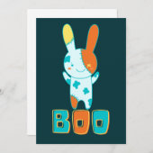 Invitation Drôle Éffrayant mignonne Halloween Kawaii Boo Bunn (Devant / Derrière)