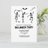 Invitation drôle éffrayant noir et blanc halloween (Debout devant)