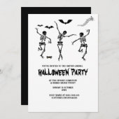 Invitation drôle éffrayant noir et blanc halloween (Devant / Derrière)